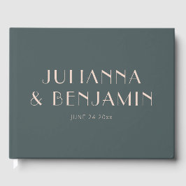 Minimalistische, elegante Aquamarine Hochzeit Gästebuch
