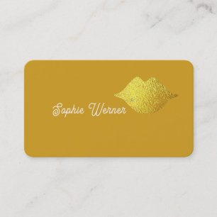 Minimalistische Elegante Beauty Gold Lips Dusty Mu Visitenkarte