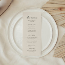 Minimalistische, elegante Beige-Script-Hochzeit