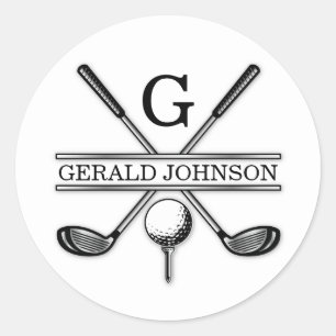 Minimalistische elegante benutzerdefinierte Golfmo Runder Aufkleber