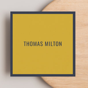 Minimalistische elegante blaue gelbe Beraterin Quadratische Visitenkarte