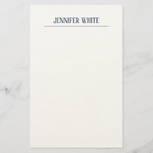 Minimalistische elegante blaue und weiße schlichte briefpapier
