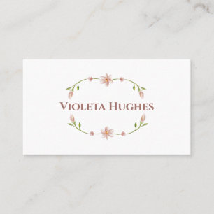 Minimalistische elegante Blume floralweiche, rosa  Visitenkarte