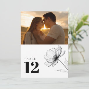 Minimalistische elegante Blumenvorlage Tischnummer