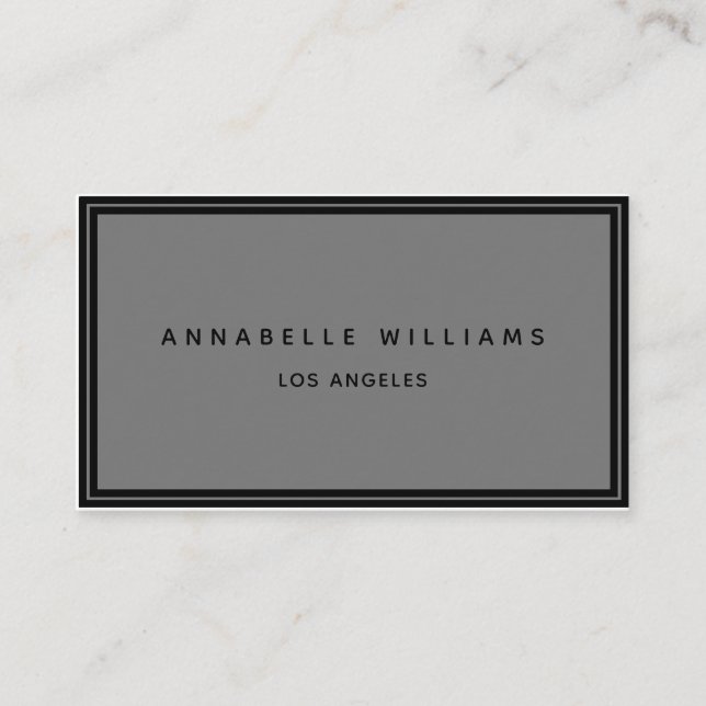 Minimalistische Elegante Boutique Charcoal Black Visitenkarte (Vorderseite)
