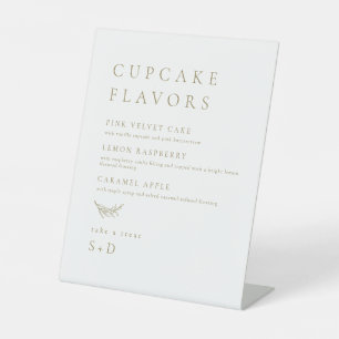 Minimalistische Elegante Cupcake Aromen Hochzeitss Sockelschild