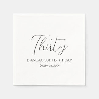 Minimalistische Elegante Dreißigster 30. Geburtsta Serviette