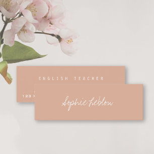 Minimalistische elegante Englischlehrerin Dusty Ro Mini Visitenkarte