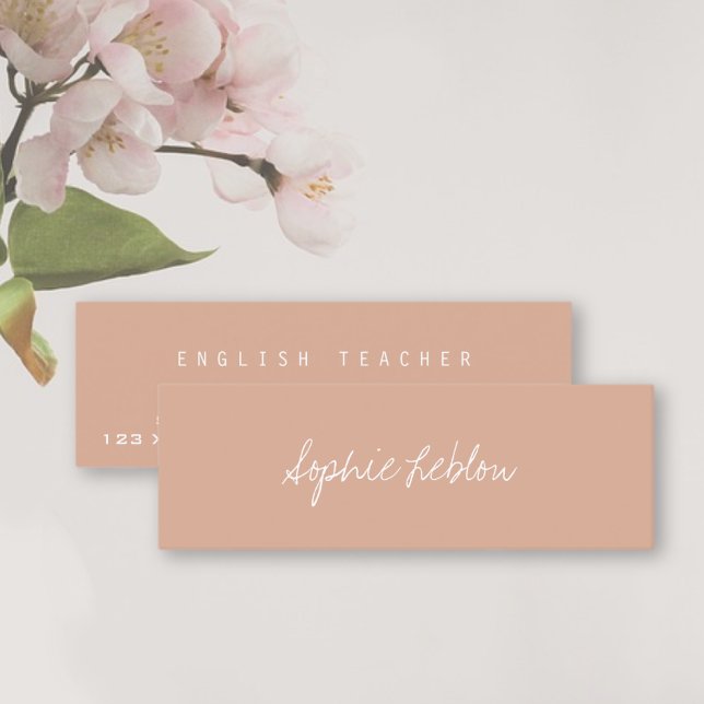 Minimalistische elegante Englischlehrerin Dusty Ro Mini Visitenkarte (Von Creator hochgeladen)