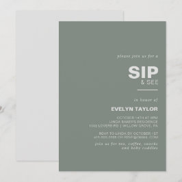 Minimalistische Elegante formale grüne Sippe und s Einladung