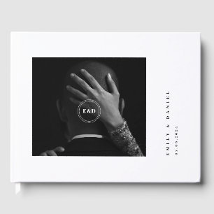 Minimalistische elegante Foto-Save-the-Date-Einlad Gästebuch