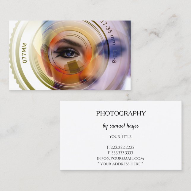 Minimalistische elegante Fotografie Visitenkarte (Vorne/Hinten)