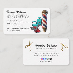 Minimalistische elegante Friseur-Vizitkarte Visitenkarte