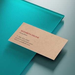 Minimalistische elegante GEDRUCKTE Kraftpapier-Ber Visitenkarte