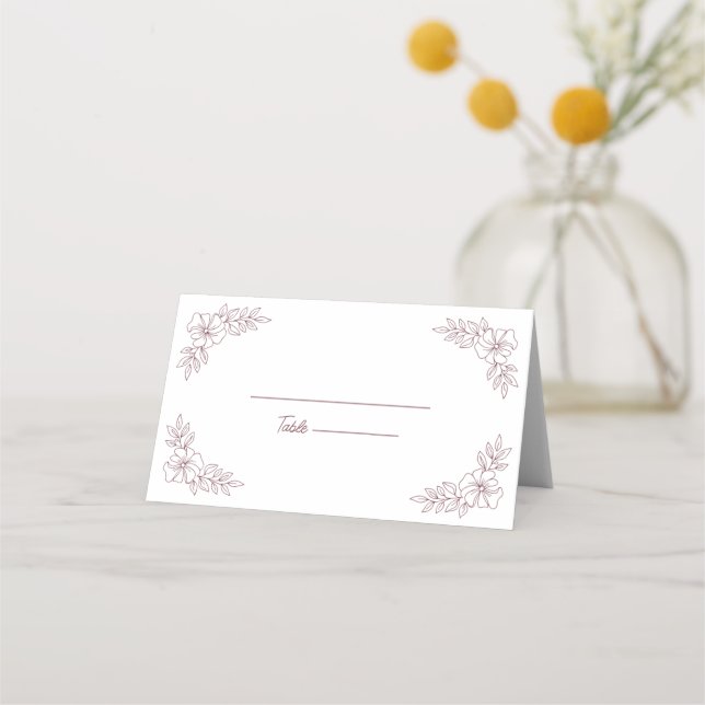 Minimalistische elegante geflochtene Hochzeitsstim Platzkarte (Rückseite)