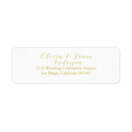 Minimalistische Elegante Golden Wedding Rücksendea