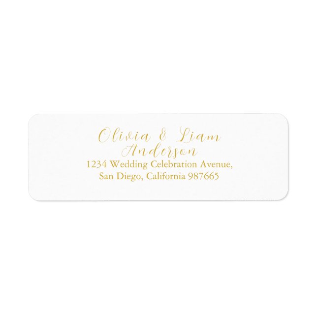 Minimalistische Elegante Golden Wedding Rücksendea (Vorne)