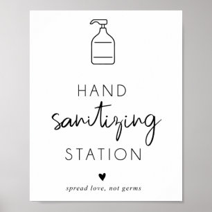 Minimalistische, elegante Handreinigungsanlage Poster