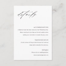 Minimalistische elegante Hochzeit Beilage Details 