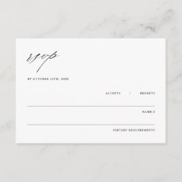Minimalistische elegante Hochzeit Beilage RSVP Kar Begleitkarte