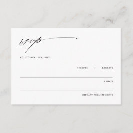 Minimalistische Elegante Hochzeit Beilage RSVP Kar Begleitkarte