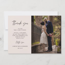 Minimalistische, elegante Hochzeit Danke Fotokarte Einladung