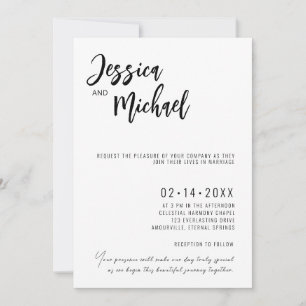 💍 Minimalistische elegante Hochzeit Einladung