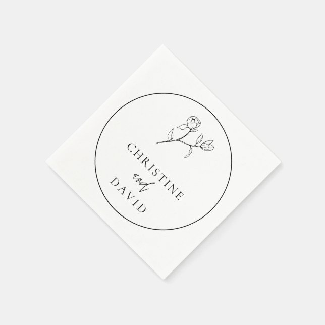 Minimalistische Elegante Hochzeit Serviette (Ecke)