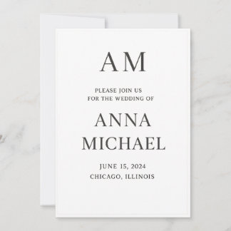 Minimalistische elegante Hochzeitseinladung - Luxu Einladung