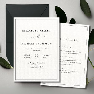 Minimalistische elegante Hochzeitseinladung, moder Einladung