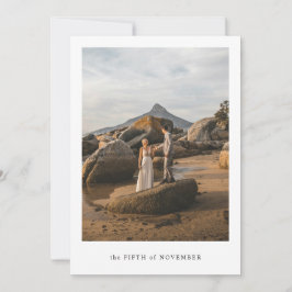 Minimalistische elegante Hochzeitsfoto-Dankeskarte Einladung