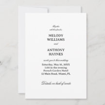 Minimalistische elegante Hochzeitsgestaltung