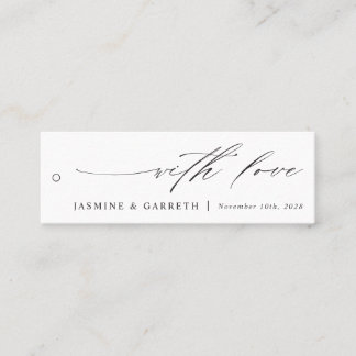 Minimalistische elegante Hochzeitsgunst-Anhänger Mini Visitenkarte