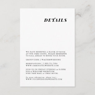 Minimalistische elegante Hochzeitskarte Begleitkarte