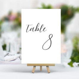 Minimalistische Elegante Hochzeitskarte Tischnummer