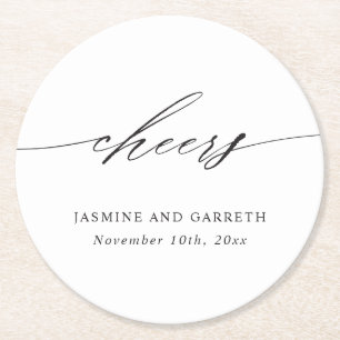 Minimalistische elegante Hochzeitspapier-Unterlage Runder Pappuntersetzer