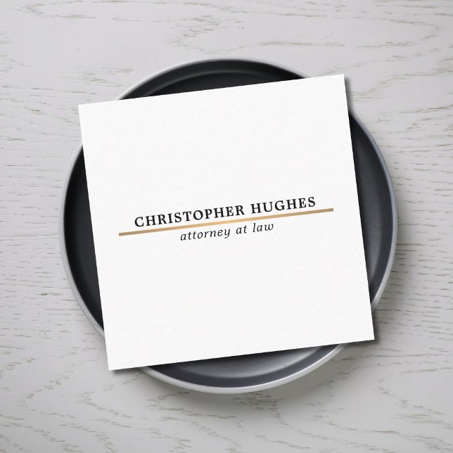 Minimalistische elegante Imitate Copper Line Anwal Quadratische Visitenkarte (Von Creator hochgeladen)