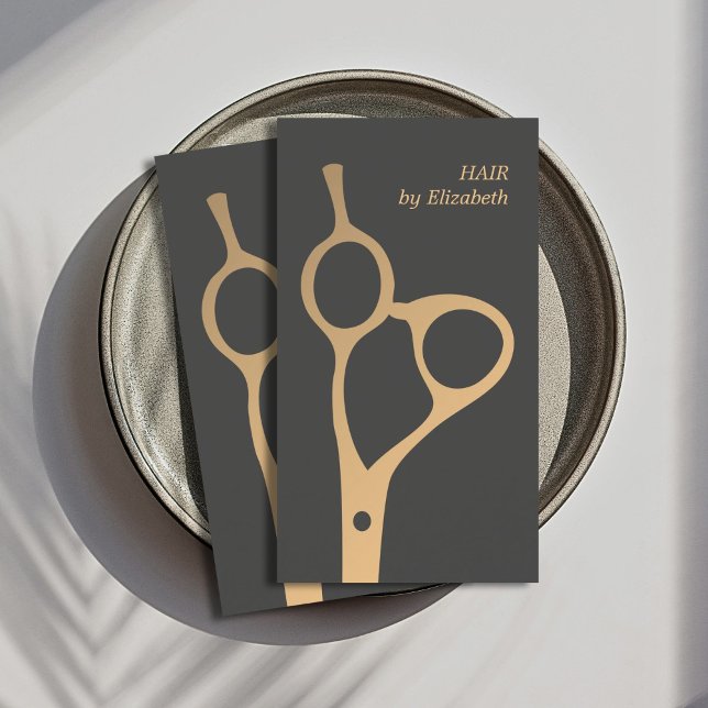 Minimalistische elegante Imitate Gold Gray Hair St Visitenkarte (Von Creator hochgeladen)