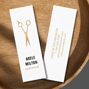 Minimalistische Elegante Imitate Gold Weißer Haar  Mini Visitenkarte