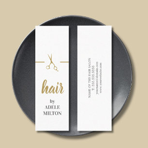 Minimalistische Elegante Imitate Gold Weißer Haar  Mini Visitenkarte