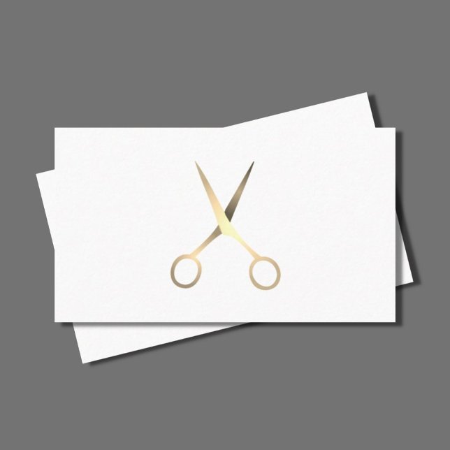 Minimalistische elegante Imitate Goldschere Frisur Visitenkarte (Von Creator hochgeladen)