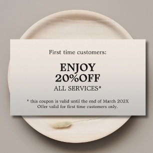 Minimalistische elegante Imitate Silberschöner Co Rabattkarte