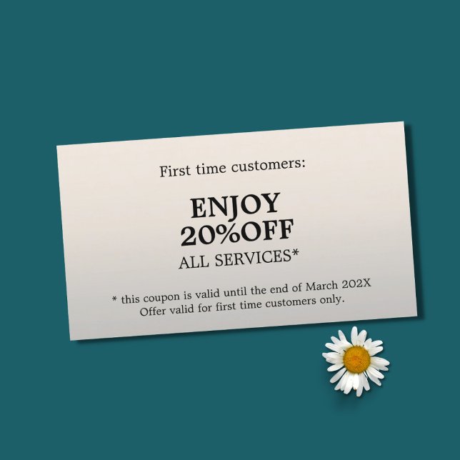 Minimalistische elegante Imitate Silberschöner Cou Rabattkarte (Von Creator hochgeladen)