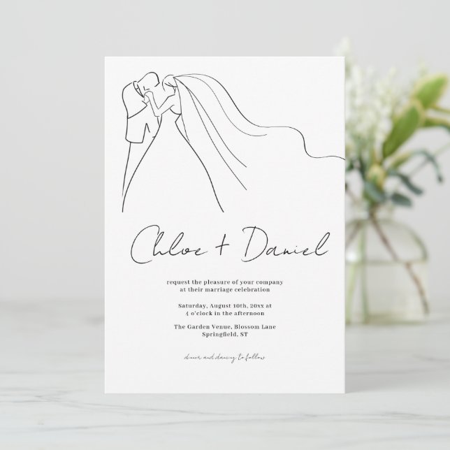 Minimalistische elegante Kalligraphie Einladung zu (Stehend Vorderseite)