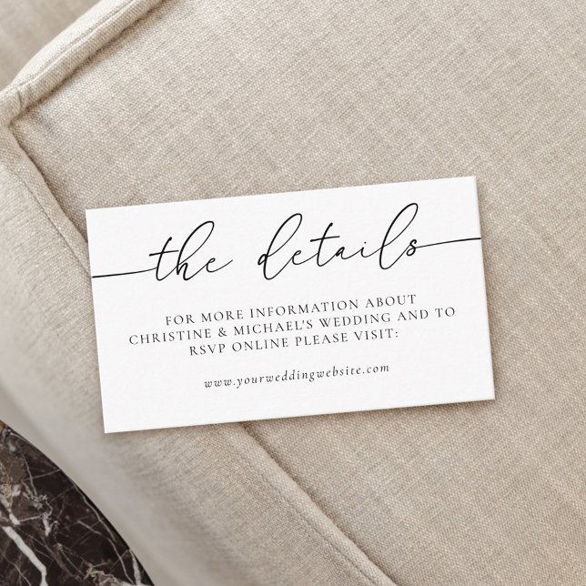 Minimalistische elegante kalligraphische Hochzeitd Begleitkarte (Von Creator hochgeladen)