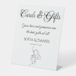 Minimalistische elegante Karten und Geschenke Hoch Sockelschild