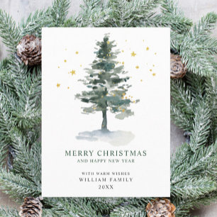 Minimalistische elegante Kiefer Weihnachtsgruß Postkarte