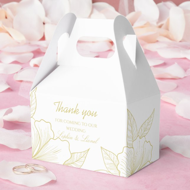Minimalistische Elegante Kontur Blumenhochzeit Geschenkschachtel (Hochzeit)