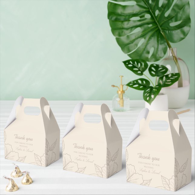 Minimalistische Elegante Kontur Blumenhochzeit Geschenkschachtel (Zahlreiche)