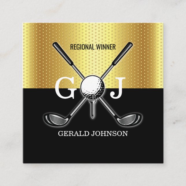 Minimalistische elegante, kundenspezifische Golf M Quadratische Visitenkarte (Vorderseite)